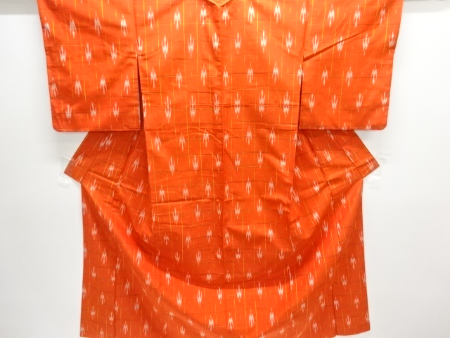 JAPANESE KIMONO / YONEZAWA TSUMUGI / ENSEMBLE / WOVEN KASURI PATTERN